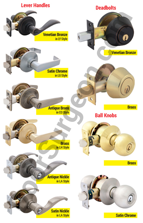 replacement handles in designer colours and functions to replace broken handles and deadbolts Chestermere